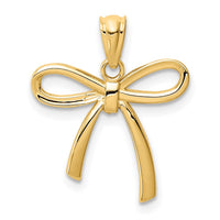 Load image into Gallery viewer, 14k Gold Polished Small Ribbon Bow Pendant
