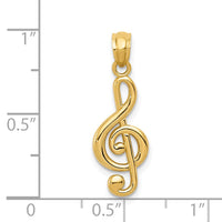 Load image into Gallery viewer, 14k Gold Polished Treble Clef Pendant
