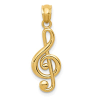 Load image into Gallery viewer, 14k Gold Polished Treble Clef Pendant
