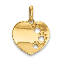 Load image into Gallery viewer, 14k Childrens Heart with Pawprints Pendant
