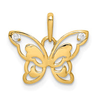 Load image into Gallery viewer, 14k Polished CZ Butterfly Pendant
