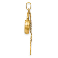 Load image into Gallery viewer, 14K Polished 3D Moveable Key and Lock Charm
