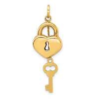 Load image into Gallery viewer, 14K Polished 3D Moveable Key and Lock Charm
