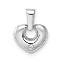 Load image into Gallery viewer, 14k White Gold 3D CZ Heart Pendant
