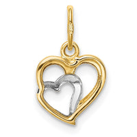 Load image into Gallery viewer, 14K and White Rhodium Polished Hearts Pendant
