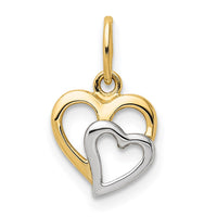 Load image into Gallery viewer, 14K and White Rhodium Polished Hearts Pendant
