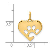 Load image into Gallery viewer, 14K Polished Heart w/Paw Print Pendant
