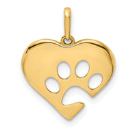Load image into Gallery viewer, 14K Polished Heart w/Paw Print Pendant
