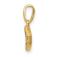 Load image into Gallery viewer, 14K Blue CZ Eye Pendant
