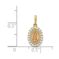 Load image into Gallery viewer, 14K Two-tone Our Lady of Guadalupe CZ Pendant
