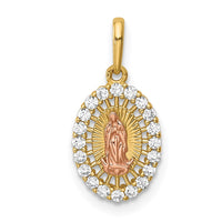 Load image into Gallery viewer, 14K Two-tone Our Lady of Guadalupe CZ Pendant
