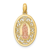 Load image into Gallery viewer, 14K Two-tone Our Lady of Guadalupe Pendant
