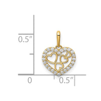 Load image into Gallery viewer, 14K Hearts CZ Pendant
