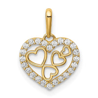 Load image into Gallery viewer, 14K Hearts CZ Pendant
