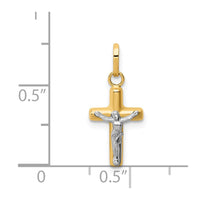 Load image into Gallery viewer, 14k w/Rhodium Polished Hollow Crucifix Charm
