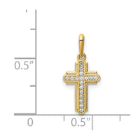 Load image into Gallery viewer, 14K Cross CZ Pendant
