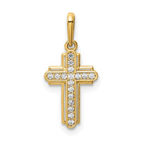 Load image into Gallery viewer, 14K Cross CZ Pendant
