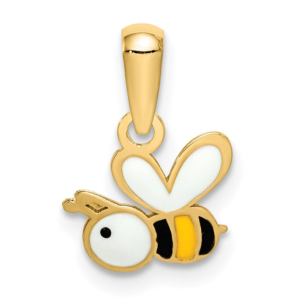 14k Enamel Bumble Bee Pendant
