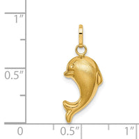 Load image into Gallery viewer, 14k Hollow Satin &amp; Polished Fish Charm
