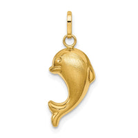 Load image into Gallery viewer, 14k Hollow Satin &amp; Polished Fish Charm

