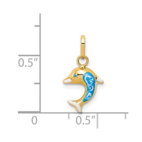 Load image into Gallery viewer, 14k Enameled Dophin Charm
