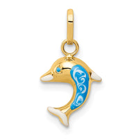 Load image into Gallery viewer, 14k Enameled Dophin Charm
