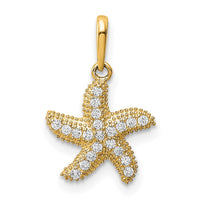 Load image into Gallery viewer, 14K CZ Starfish Pendant
