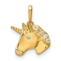 Load image into Gallery viewer, 14K Unicorn CZ Pendant
