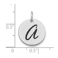 Load image into Gallery viewer, 14kw Polished Black Enamel Letter A Initial Disk Charm
