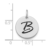 Load image into Gallery viewer, 14kw Polished Black Enamel Letter B Initial Disk Charm
