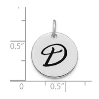 Load image into Gallery viewer, 14kw Polished Black Enamel Letter D Initial Disk Charm
