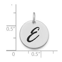Load image into Gallery viewer, 14kw Polished Black Enamel Letter E Initial Disk Charm
