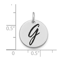 Load image into Gallery viewer, 14kw Polished Black Enamel Letter G Initial Disk Charm
