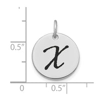 Load image into Gallery viewer, 14kw Polished Black Enamel Letter X Initial Disk Charm
