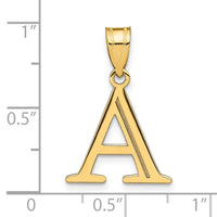 Load image into Gallery viewer, 14k Polished Etched Letter A Initial Pendant
