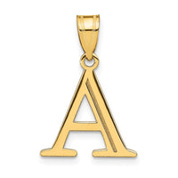Load image into Gallery viewer, 14k Polished Etched Letter A Initial Pendant
