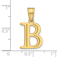 Load image into Gallery viewer, 14k Polished Etched Letter B Initial Pendant
