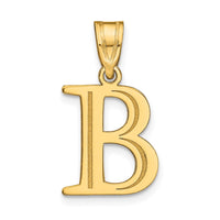 Load image into Gallery viewer, 14k Polished Etched Letter B Initial Pendant
