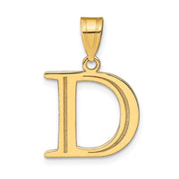Load image into Gallery viewer, 14k Polished Etched Letter D Initial Pendant
