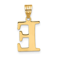 Load image into Gallery viewer, 14k Polished Etched Letter E Initial Pendant
