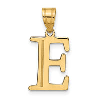 Load image into Gallery viewer, 14k Polished Etched Letter E Initial Pendant
