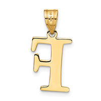 Load image into Gallery viewer, 14k Polished Etched Letter F Initial Pendant
