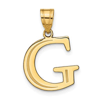 Load image into Gallery viewer, 14k Polished Etched Letter G Initial Pendant
