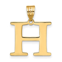 Load image into Gallery viewer, 14k Polished Etched Letter H Initial Pendant
