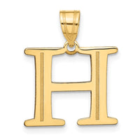 Load image into Gallery viewer, 14k Polished Etched Letter H Initial Pendant
