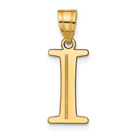 Load image into Gallery viewer, 14k Polished Etched Letter I Initial Pendant
