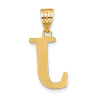 Load image into Gallery viewer, 14k Polished Etched Letter J Initial Pendant
