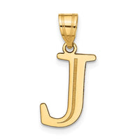 Load image into Gallery viewer, 14k Polished Etched Letter J Initial Pendant
