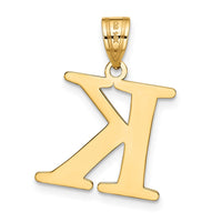 Load image into Gallery viewer, 14k Polished Etched Letter K Initial Pendant
