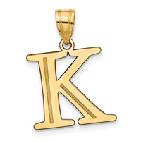 Load image into Gallery viewer, 14k Polished Etched Letter K Initial Pendant
